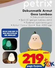 PETRİX DOKUNMATİK ARMUT GECE LAMBASI